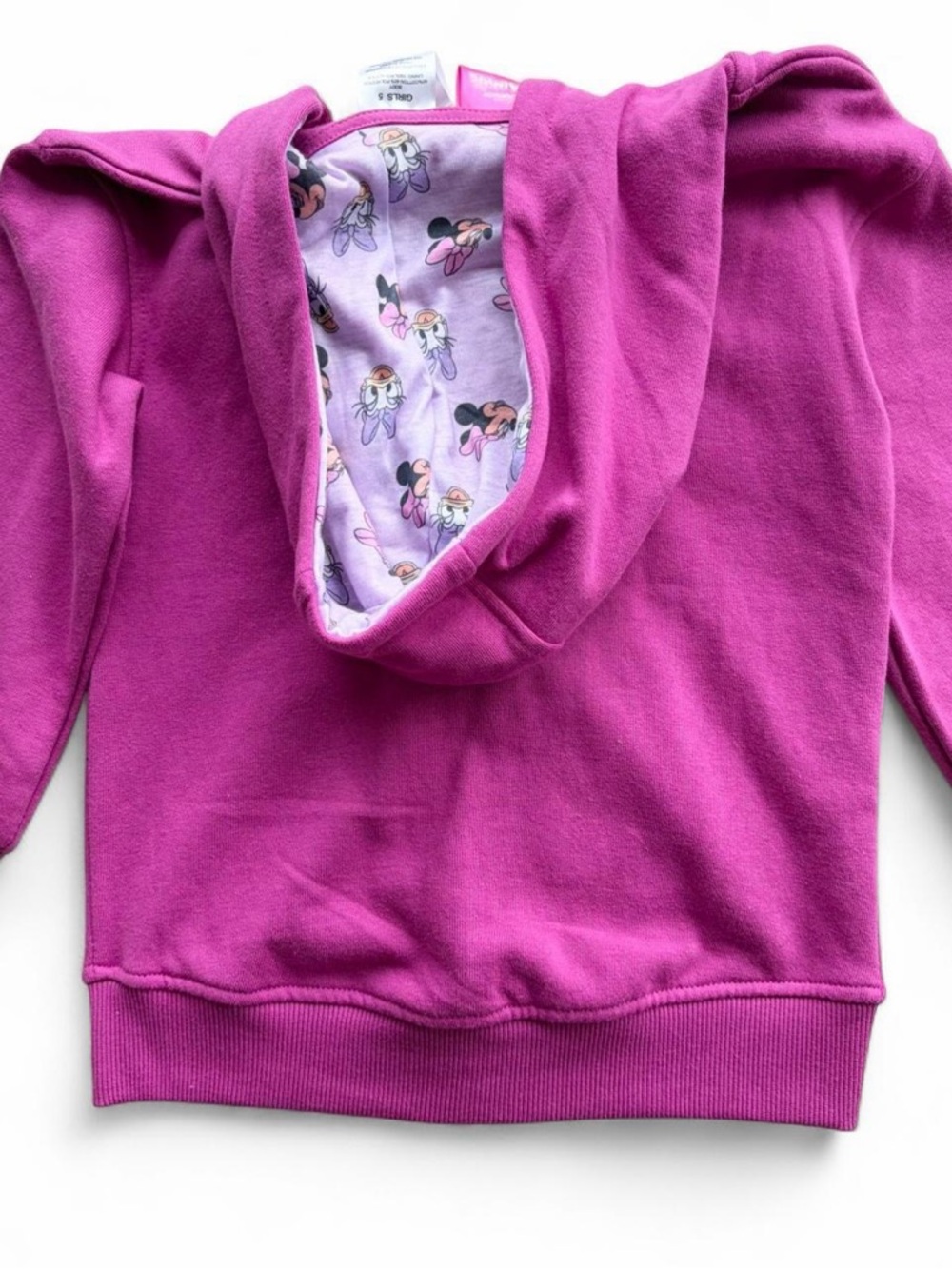 NWT Disney Girls Fuchsia Minnie & Daisy Zip Hoodie Size 5 - Picture 5 of 6